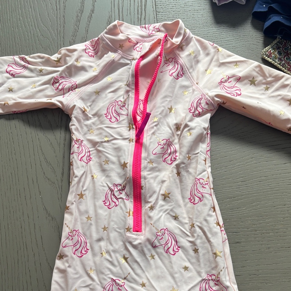 Pink Unicorn Kids Swim Rashguard